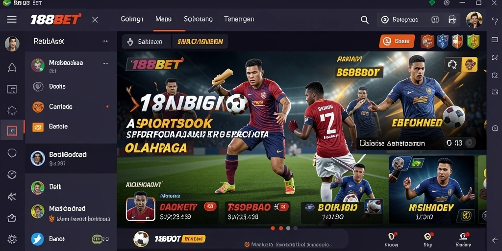 Screenshot 188BET menampilkan opsi taruhan olahraga yang menarik.