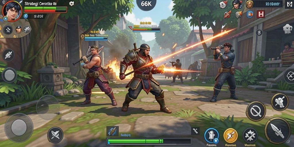 Screenshot gameplay 66K menampilkan aksi strategis yang mendebarkan.
