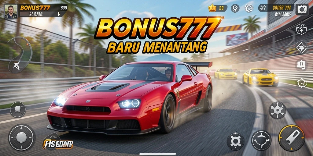 Tampilan gameplay seru dari BONUS777 dengan berbagai mobil balap.