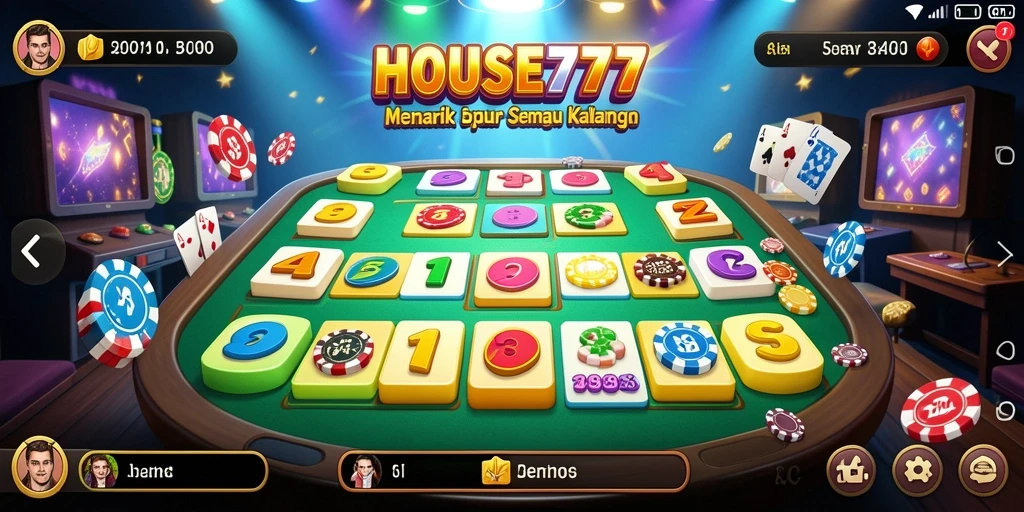 Tampilan gameplay seru di aplikasi Bingo HOUSE777.