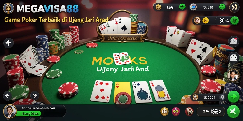 Tampilan gameplay seru dalam permainan Poker MEGAVISA88.