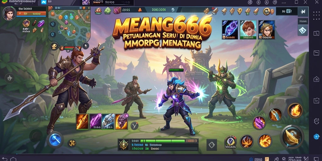 Tangkapan layar MENANG666 menunjukkan aksi pertempuran mendebarkan dalam MMORPG.