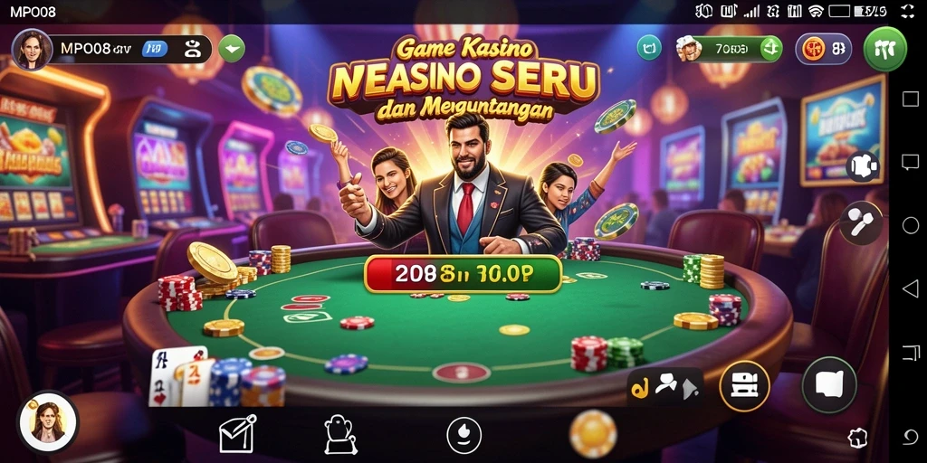 Screenshot MPO08 menampilkan momen seru dalam permainan kasino.