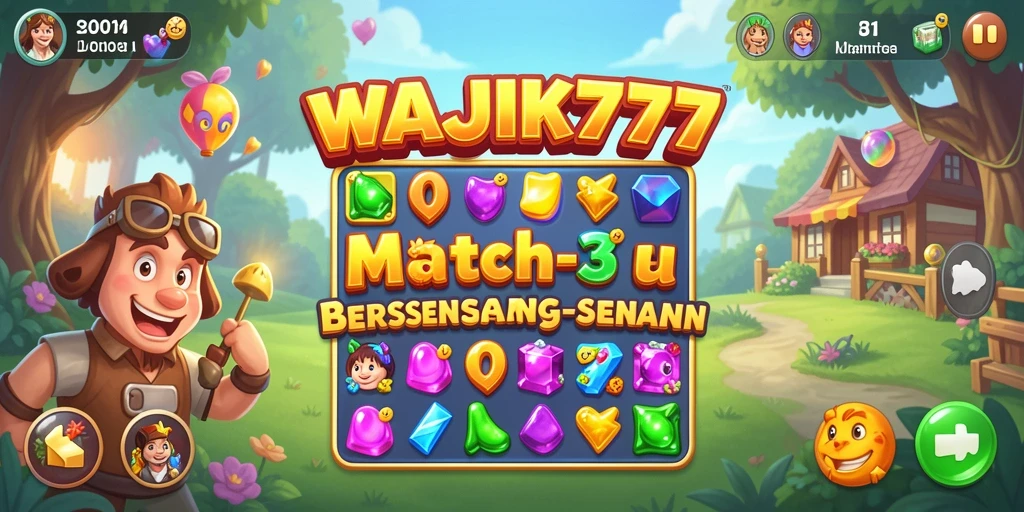 Tampilan gameplay seru dari WAJIK777 dengan tantangan Match-3.