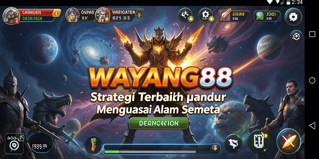 Tampilan gameplay epik dalam WAYANG88 dengan karakter yang menarik.
